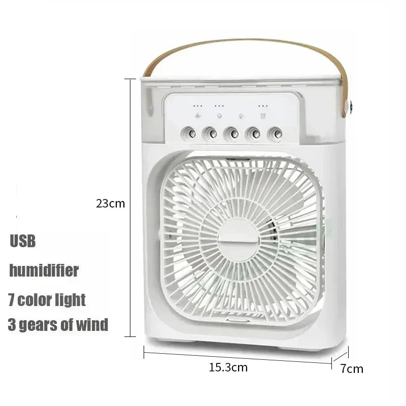 Wentylator 3w1 z Nawilżaczem i Podświetleniem LED — Chłodź się w stylu!
