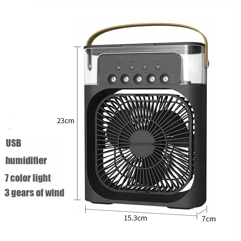 Wentylator 3w1 z Nawilżaczem i Podświetleniem LED — Chłodź się w stylu!